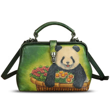 Load image into Gallery viewer, Genuine Leather Handbag Satchel for Women Hand Painted Leather Handmade Pouch Casual Shoulder Purse Bag