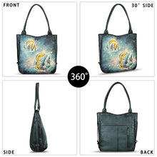 Load image into Gallery viewer, Genuine Leather Shoulder Bag for Women Hand Painted Leather Handbag Handmade Purse Work Tote Bag Casual Purse