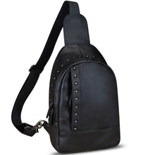 Load image into Gallery viewer, Genuine Leather Sling Bag for Women Sling Backpack Chest Shoulder Hiking Daypack Vintage Handmade Casual Crossbody Purse