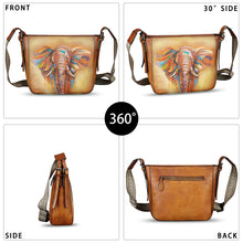 Load image into Gallery viewer, Genuine Leather Crossbody Bag for Women Hand Painted Leather Handmade Crossbody Satchel Purse Hand Drawn Handbag