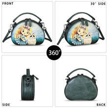 Load image into Gallery viewer, Genuine Leather Crossbody Bag for Women Hand Painted Leather Handmade Small Satchel Handbag Crossbody Purse