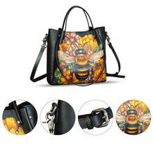 Load image into Gallery viewer, Genuine Leather Handbag Satchel for Women Hand Painted Shoulder Bag Handmade Work Tote Casual Crossbody Purse