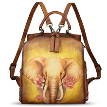 Load image into Gallery viewer, Genuine Leather Satchel for Women Hand Painted Purse Crossbody Handbag Top Handle Bags Handmade Convertible Backpack