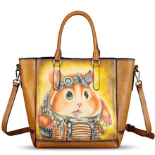 Load image into Gallery viewer, Genuine Leather Handbag for Women Hand Painted Leather Top Handle Satchel Handmade Crossbody Purse Tote Bag