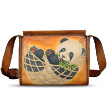 Load image into Gallery viewer, Genuine Leather Crossbody Bag for Women Hand Painted Leather Handmade Crossbody Satchel Handbag Hand Drawn Purse