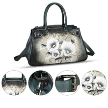 Load image into Gallery viewer, Genuine Leather Satchel for Women Hand Painted Leather Handbag Top Handle Bags Handmade Crossbody Purse Work Tote