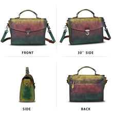 Load image into Gallery viewer, Genuine Leather Satchel Purse for Women Vintage Handmade Top Handle Handbag Retro Designer Crossbody Bags