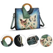 Load image into Gallery viewer, Genuine Leather Handbag Purse for Women Hand Painted Pattern Handbag Handmade Crossbody Work Tote Shoulder Bag
