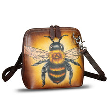 Load image into Gallery viewer, Genuine Leather Crossbody Bag for Women Hand Painted Leather Handmade Crossbody Satchel Purse Pouch