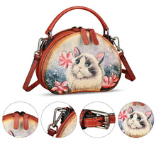 Load image into Gallery viewer, Genuine Leather Crossbody Bag for Women Hand Painted Leather Handmade Small Satchel Handbag Crossbody Purse