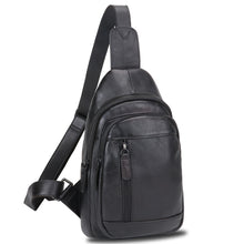 Load image into Gallery viewer, Genuine Leather Sling Bag Chest Shoulder Pack Crossbody Casual Daypack Vintage Handmade Hiking Backpack Motorcycle Bag
