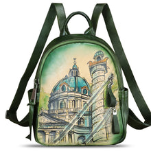 Load image into Gallery viewer, Genuine Leather Backpack for Women Hand Painted Knapsack Purse Handmade Rucksack Casual Daypack