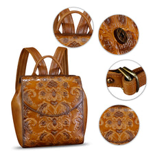Load image into Gallery viewer, Genuine Leather Backpack Purse Vintage Casual Daypack College Bag Handmade Cowhide Western Rucksack