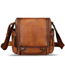 Load image into Gallery viewer, Genuine Leather Purse and Messenger Bag for Men Leather Shoulder Bag Crossbody Bag Satchel Purse Briefcase with Strap