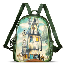 Load image into Gallery viewer, Genuine Leather Backpack for Women Hand Painted Rivet Knapsack Purse Handmade Rucksack Casual Daypack