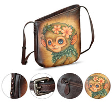 Load image into Gallery viewer, Genuine Leather Crossbody Bag for Women Hand Painted Leather Handmade Crossbody Satchel Purse Handbag