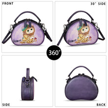 Load image into Gallery viewer, Genuine Leather Crossbody Bag for Women Hand Painted Leather Handmade Small Satchel Handbag Crossbody Purse