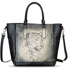 Load image into Gallery viewer, Genuine Leather Handbag for Women Hand Painted Leather Top Handle Satchel Handmade Crossbody Purse Tote Bag