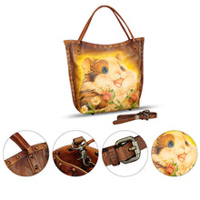 Load image into Gallery viewer, Genuine Leather Shoulder Bag for Women Hand Painted Leather Handbag Handmade Purse Crossbody Work Tote Bag Casual Purse