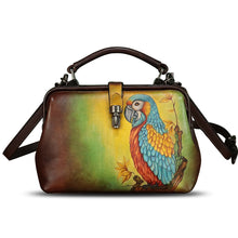 Load image into Gallery viewer, Genuine Leather Handbag Satchel for Women Hand Painted Leather Handmade Pouch Casual Shoulder Purse Bag