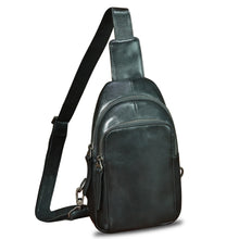 Load image into Gallery viewer, Genuine Leather Sling Bag for Women and Men Vintage Handmade Leather Sling Backpack Shoulder Crossbody Bag Chest Purse