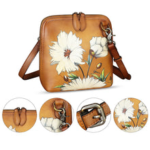 Load image into Gallery viewer, Genuine Leather Crossbody Bag for Women Hand Painted Leather Handmade Crossbody Satchel Purse Pouch
