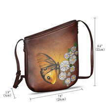 Load image into Gallery viewer, Genuine Leather Crossbody Bag for Women Hand Painted Leather Handmade Crossbody Satchel Purse Handbag