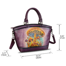 Load image into Gallery viewer, Genuine Leather Handbag Purse for Women Hand Painted Shoulder Handbag Handmade Purse Crossbody Work Tote Casual Bag