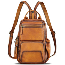 Load image into Gallery viewer, Genuine Leather Silng Bag for Men and Women Large Leather Sling Backpack Purse Crossbody Bag for Ipad Pro 12.9 inch