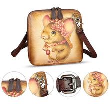 Load image into Gallery viewer, Genuine Leather Crossbody Bag for Women Hand Painted Leather Handmade Crossbody Satchel Purse Pouch