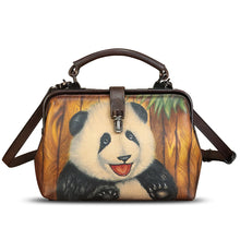 Load image into Gallery viewer, Genuine Leather Handbag Satchel for Women Hand Painted Leather Handmade Pouch Casual Shoulder Purse Bag