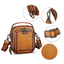 Load image into Gallery viewer, IVTG Genuine Leather Messenger Bag for Men Small Sling Purse Crossbody Shoulder Bags Satchel for Work Business Handbags