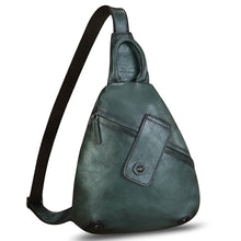 Load image into Gallery viewer, Genuine Leather Sling Bag for Men and Women Classical Real Leather Sling Backpack Purse Crossbody Bag for iPad Pro 11 inch