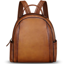 Load image into Gallery viewer, IVTG Genuine Leather Backpack for Women Knapsack Vintage Fashion Bookbag Handmade Casual Satchel Daypacks Purse