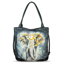 Load image into Gallery viewer, Genuine Leather Shoulder Bag for Women Hand Painted Leather Handbag Handmade Purse Work Tote Bag Casual Purse