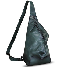 Load image into Gallery viewer, Genuine Leather Sling Bag Crossbody Casual Hiking Daypack Vintage Handmade Shoulder Backpack Motorcycle Chest Bags