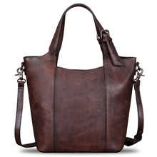 Load image into Gallery viewer, Genuine Leather Handbag for Women Vintage Handmade Shoulder Bag Purse Tote Cowhide Satchel Crossbody Top-Handle Bag