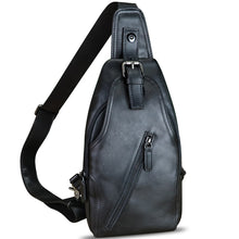 Load image into Gallery viewer, Genuine Leather Sling Bag Multifunction Crossbody Hiking Fanny Daypack Vintage Chest Shoulder Backpack Motorcycle Purse