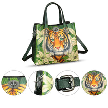 Load image into Gallery viewer, Genuine Leather Handbag Satchel for Women Hand Painted Leather Handmade Work Tote Bag Casual Shoulder Purse