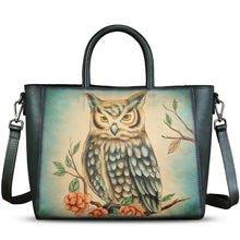 Load image into Gallery viewer, Genuine Leather Handbag Satchel for Women Hand Painted Pattern Leather Handmade Work Tote Bag Casual Shoulder Purse