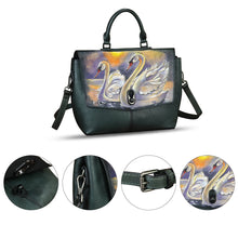 Load image into Gallery viewer, Genuine Leather Satchel for Women Hand Painted Handbag Top Handle Bags Handmade Purse Crossbody Tote Bag Purse