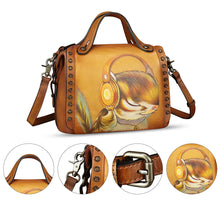 Load image into Gallery viewer, Hand painted Genuine Leather Purse and Handbag for Women Crossbody Shoulder Bag