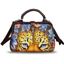 Load image into Gallery viewer, Genuine Leather Handbag Satchel for Women Hand Painted Leather Handmade Pouch Casual Shoulder Purse Bag