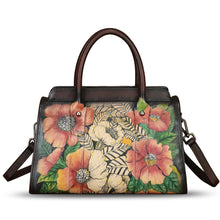Load image into Gallery viewer, Genuine Leather Satchel for Women Hand Painted Handbag Purse Top Handle Bags Handmade Purse Crossbody Tote Bag