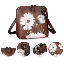 Load image into Gallery viewer, Genuine Leather Crossbody Bag for Women Hand Painted Leather Handmade Crossbody Satchel Purse Pouch