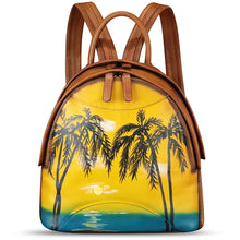 Load image into Gallery viewer, Genuine Leather Backpack for Women Hand Painted Purse Retro Leather Handmade College Knapsack Rucksack Casual Daypack