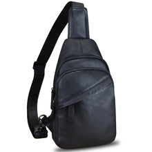 Load image into Gallery viewer, Genuine Leather Silng Bag for Men and Women Vintage Leather Sling Backpack Fashion Shoulder Crossbody Bag Chest Purse