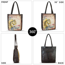 Load image into Gallery viewer, Genuine Leather Shoulder Bag for Women Hand Painted Leather Handbag Handmade Work Tote Bag Casual Shoulder Purse