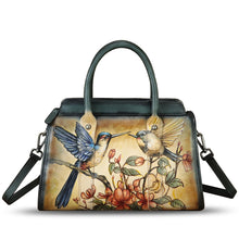 Load image into Gallery viewer, Genuine Leather Satchel for Women Hand Painted Handbag Purse Top Handle Bags Handmade Purse Crossbody Tote Bag