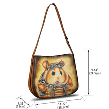 Load image into Gallery viewer, Genuine Leather Shoulder Bag for Women Hand Painted Handbag Handmade Purse Crossbody Sling Purse Casual Daypack